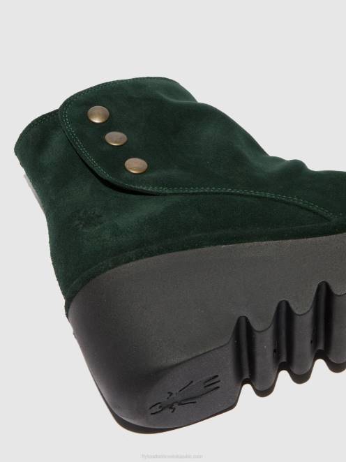 hr Fly London žene gležnjače s patentnim zatvaračem brom344 oilsuede zelena šuma LL8B184