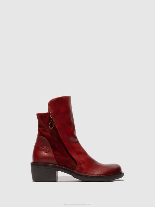hr Fly London žene gležnjače s patentnim zatvaračem mely074 rug/oilsuede red LL8B179