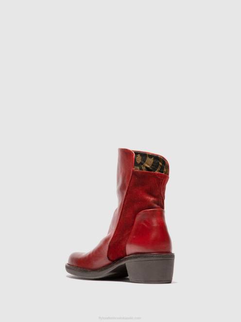 hr Fly London žene gležnjače s patentnim zatvaračem mely074 rug/oilsuede red LL8B179