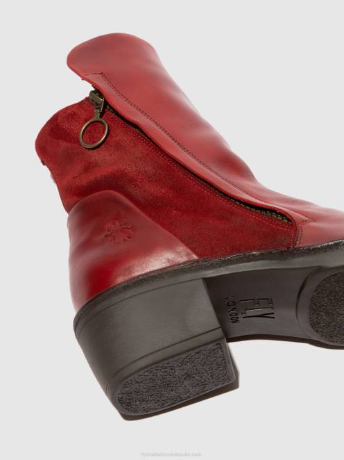 hr Fly London žene gležnjače s patentnim zatvaračem mely074 rug/oilsuede red LL8B179