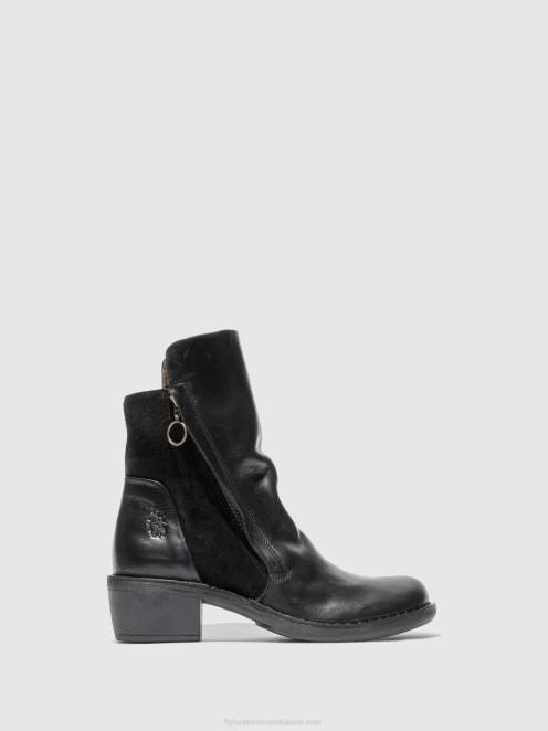 hr Fly London žene gležnjače s patentnim zatvaračem mely074 sag/oilsuede black LL8B171
