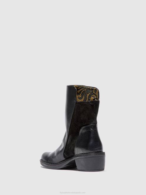 hr Fly London žene gležnjače s patentnim zatvaračem mely074 sag/oilsuede black LL8B171