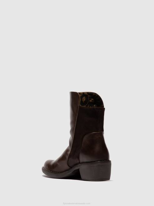 hr Fly London žene gležnjače s patentnim zatvaračem mely074 sag/oilsuede dk smeđa/expresso LL8B172