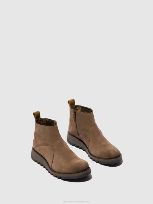 hr Fly London žene gležnjače s patentnim zatvaračem sely918 taupe/deva LL8B37