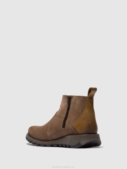 hr Fly London žene gležnjače s patentnim zatvaračem sely918 taupe/deva LL8B37